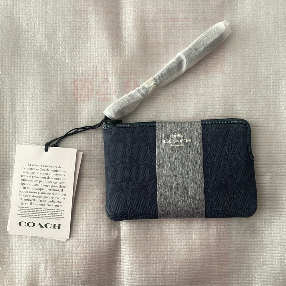 Coach Dark Denim Jacquard Wallet